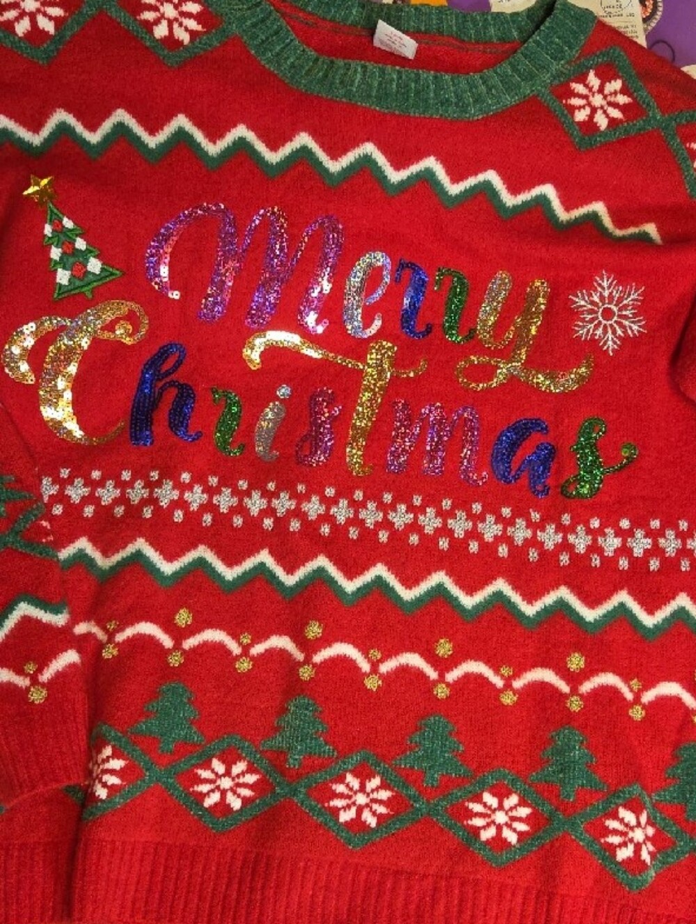Holiday 'Merry Christmas' Red Crewneck Sweater - Women